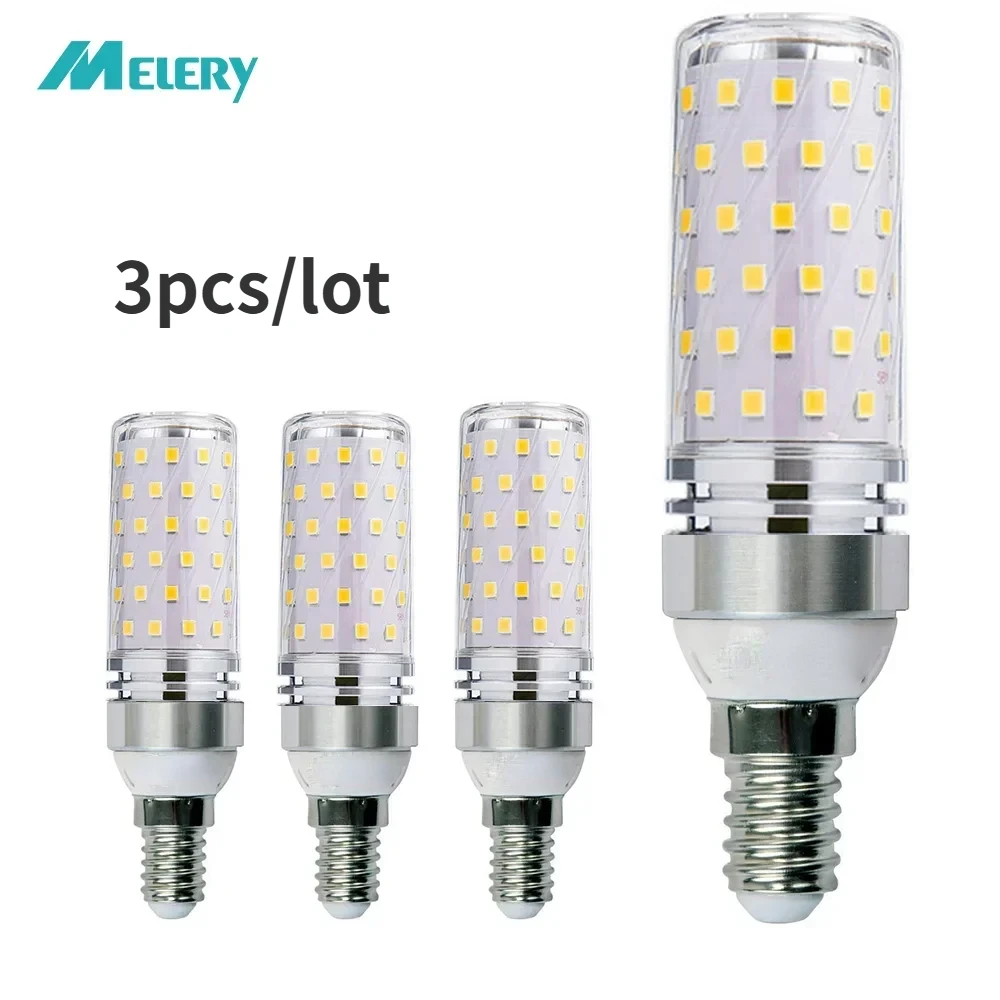 Melery-Ampoules de maïs LED E14, 16W, 160W, chaînes in347, lumière du jour, blanc, ci-après, vis Edison 1600Lm, 3 paquets