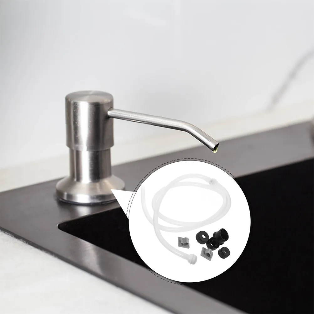 2 Sets Soap Dispenser Extension Tubes Kitchen Counter Under Sink Countertop Silica Gel Hose Spacesaving Durable Stable
