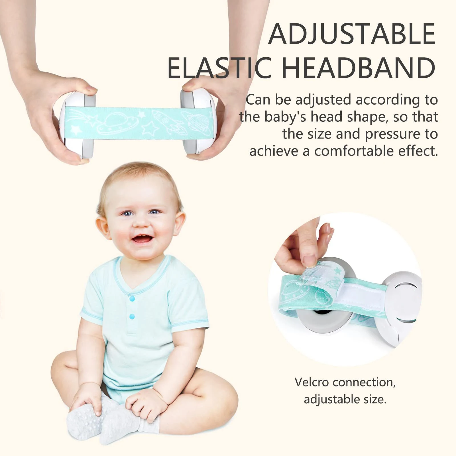 Baby Noise Cancelling Headphones Ear Protection Earmuffs For Infants with Elastic Headband Newborn Airplane Travel Gift