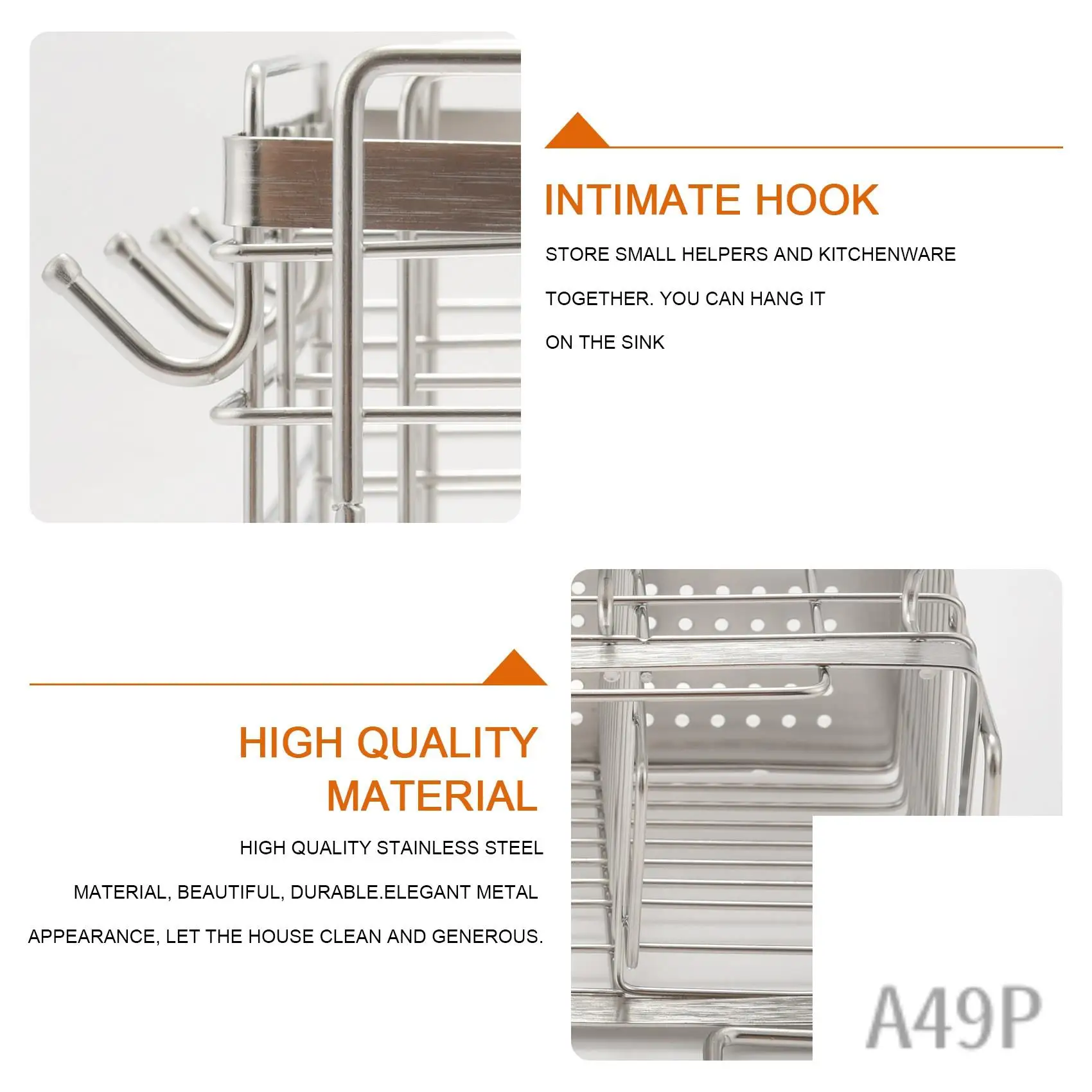 

P4-Kitchen Hanging Stainless Steel Chopsticks Spoons Fork Cutlery Holder Organizer Rack Drainer Storage