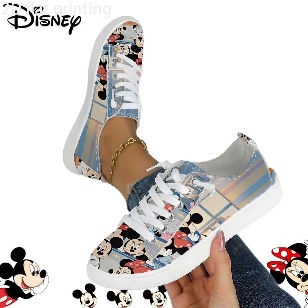 

Кеды Disney с ретро-принтом Микки и Минни Маус – повседневные низкие кеды на шнуровке для женщин