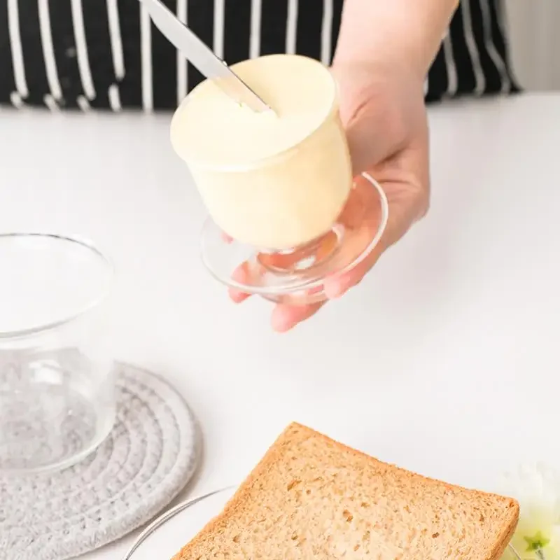 170ml French Butter Dish,Cake Plate,Spreading Soft Butter Keeper Crock with Lid for Countertop,Kitchen Decoration,Transparent