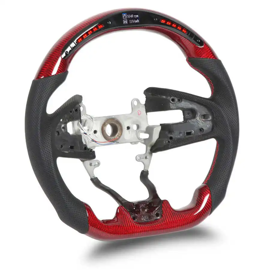 Custom LED Racing Car Carbon Fiber Steering Wheel Fit For Honda Civic FC1 fk7 fk8 Steering Wheel Carbon Fiber