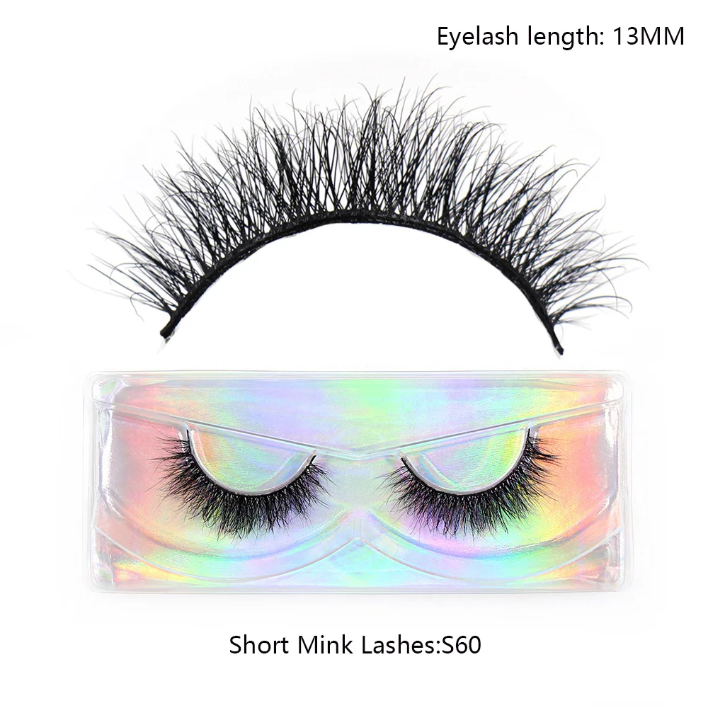 LEHUAMAO Maquiagem Korte Natuurlijke Nertsen Wimpers Pluizige Piekerige Wimpers Volume 12mm-15mm Valse Wimpers Wimper Extensio make-up