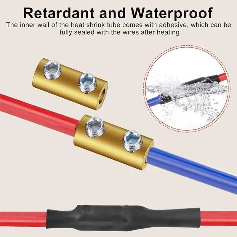 10PCS 10-16AWG Wire Connector 60A  80A Gauge Splicing Screw Quick Wiring Connection Terminal, Circuit Brass Wire Connector