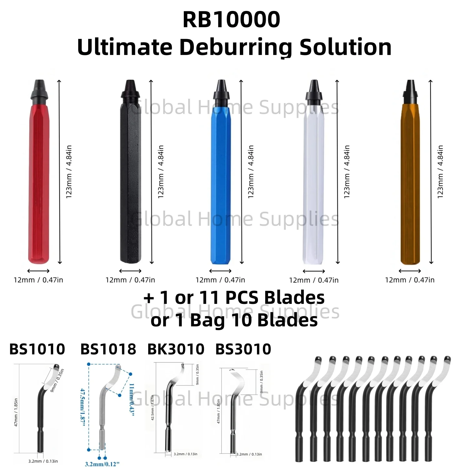 

Hand Deburring Tool Kit with Blades BS1010 BS1018 BK3010 BS3010 Hole Internal Chamfer Tool Removing Burr Ultimate Burr Remover