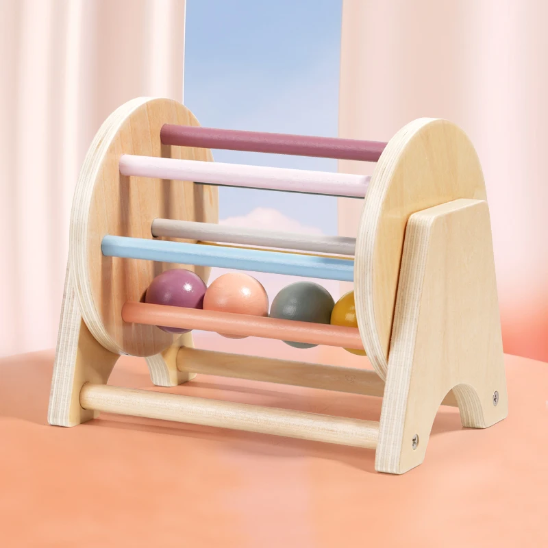 Baby Montessori Wooden Spinning Drum Infant Early Education For 1 To 3-Year-0ld Boys Girls Toddlers Developmental Christmas gift