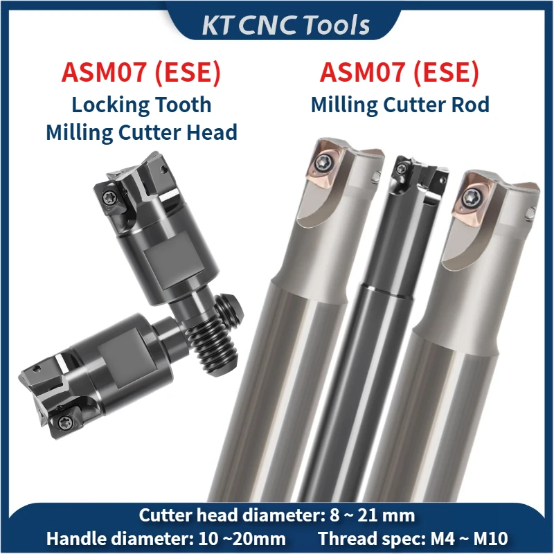 ESE JD0702 ASM07 Series Cutter Rod Efficient Finishing Milling Cutter Fast Feed Milling Cutter JDMT070204 JDMT070208 Insertion