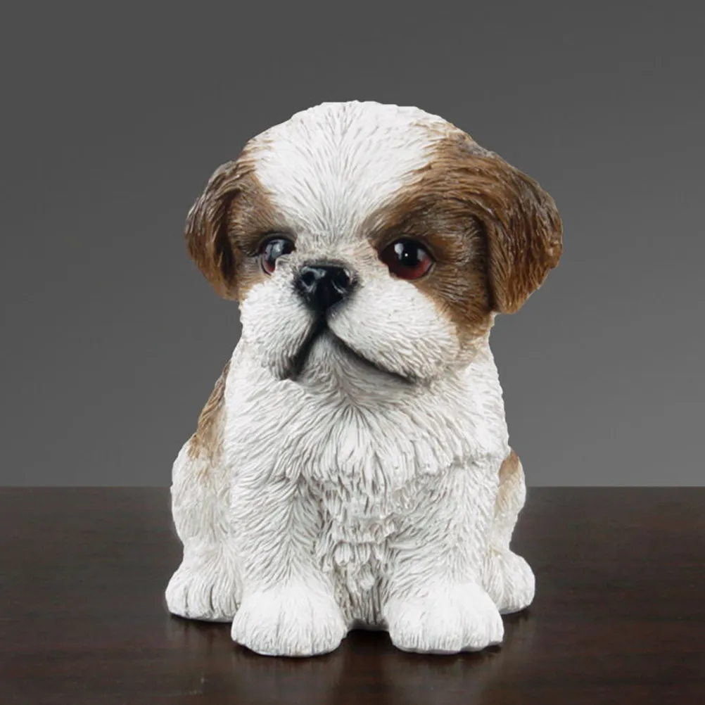 1Pcs Resin Puppy Dog Decoration Moderate Size Desktop Adornment Creative Dog Statue Stable Craft Decor Ideal Home Ornaments