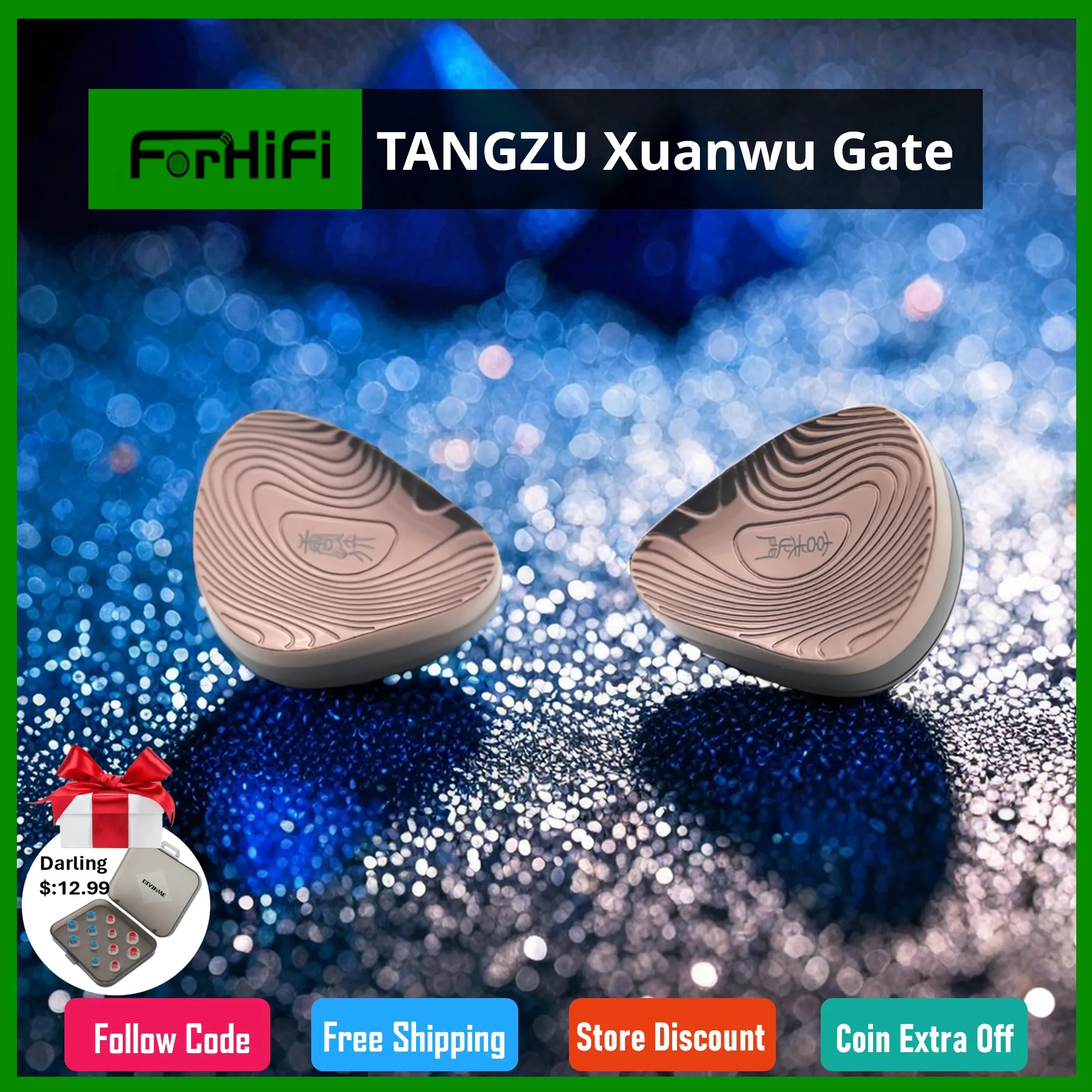 

TANGZU Xuanwu Gate 10mm 1 Dynamic Driver 4 Balance Armature 2 Sonion EST IN EAR MONITORS Multi-Drive Wired Earphones Hifi IEM