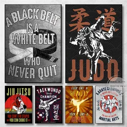 Vintage Martial Arts Thai Boxing Jiu Jitsu BJJ Taekwondo Poster Canvas Painting Wall Prints Picture for Living Room Home Decor