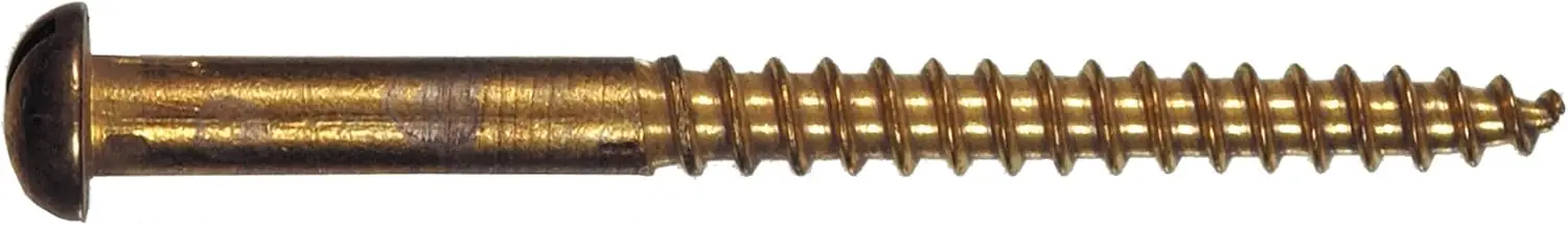 

The Hillman Group 7236 Brass Round Head Wood Screw, 10 X 1 1/4-Inch, 2-Pack