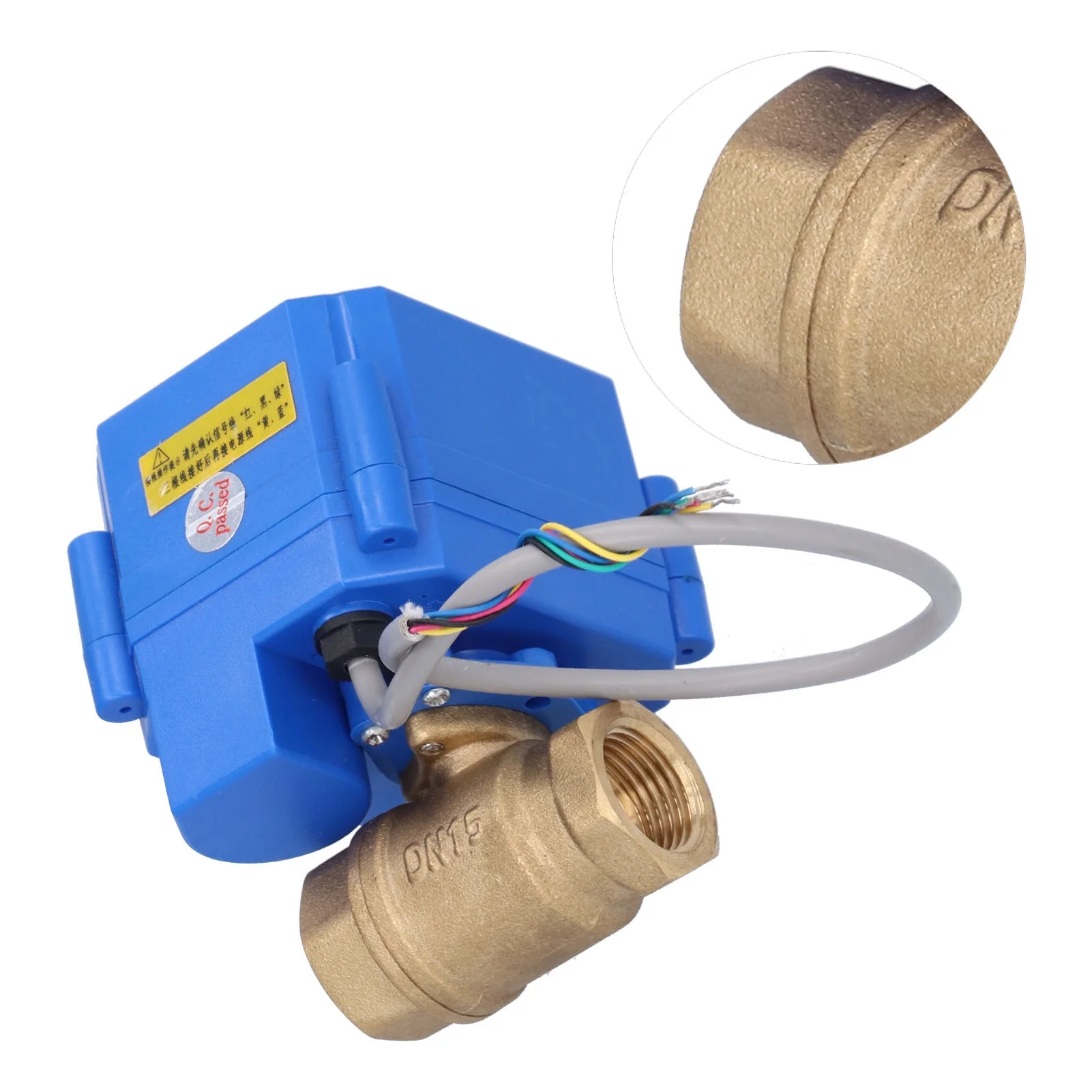 Electric Ball Valve BSP Mini Brass Motorized 5 Wire DC12V Through with Switch Indication