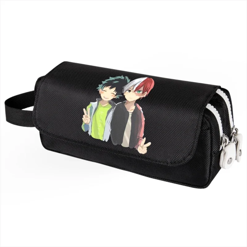 Estuche de lápices de My Hero Academia, bolsa de cosméticos de dibujos animados de Anime, papelería para estudiantes, bolsas con tapa multifunción, regalo