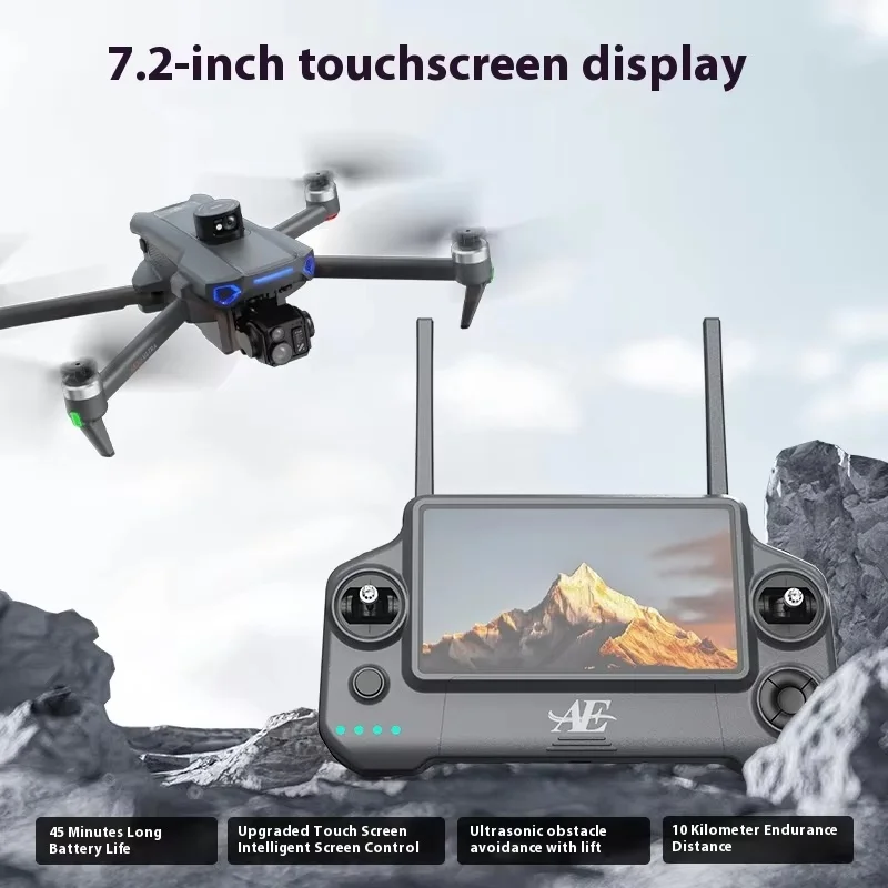 Drone de fotografia aérea AE30 HD 8K com gimbal de três eixos GPS retorno automático Controle remoto Gimbal de três eixos Quadricóptero RC