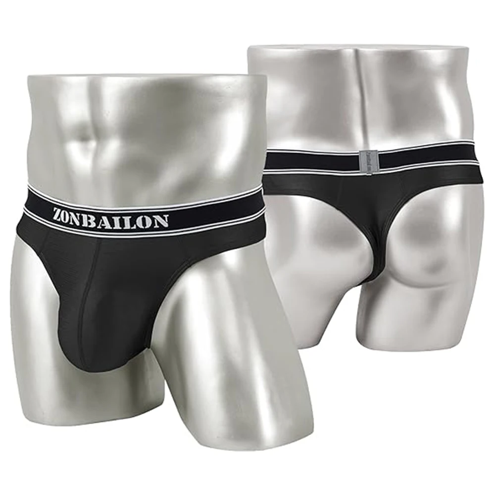 Jinshi Men's Sexy Thongs Underwear Ice Silk Briefs Male G-strings men T-back