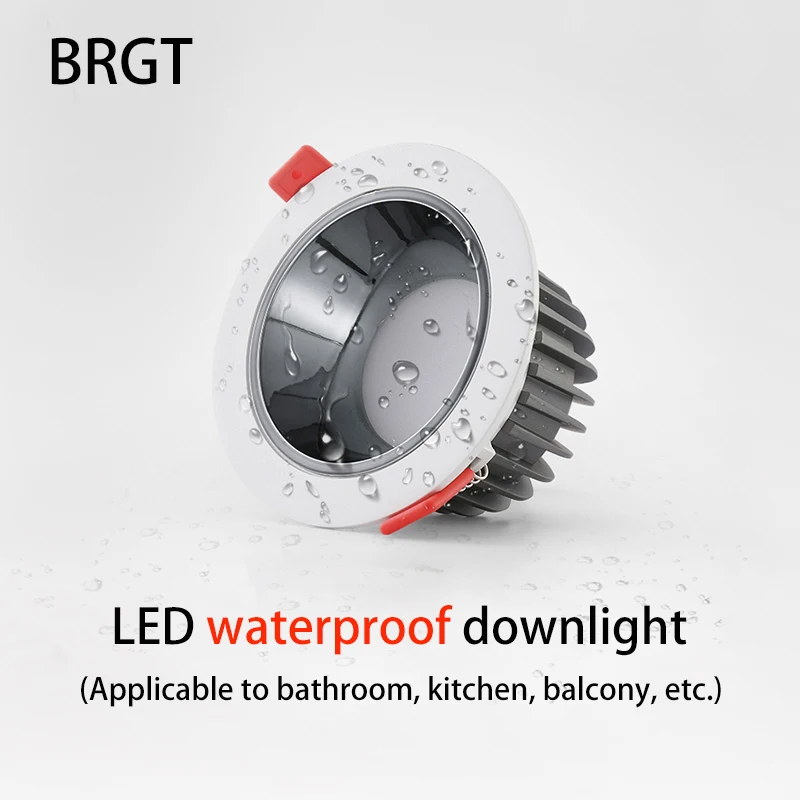 

BRGT Led Waterproof Downlight IP54 Spotlights For Bathroom Kitchen Balcony Foco Lights Recessed Ceiling Lamp AC85-265V Outdoor