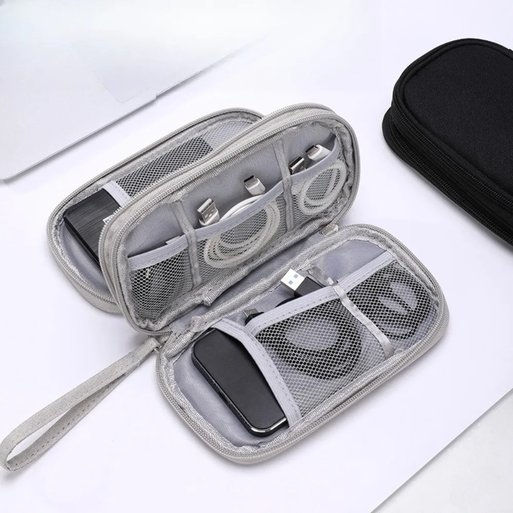 جديد حار بيع السفر طبقة مزدوجة كابل بيانات حقيبة التخزين متعددة الوظائف حقيبة رقمية حقيبة التخزين حقيبة جواز سفر #4