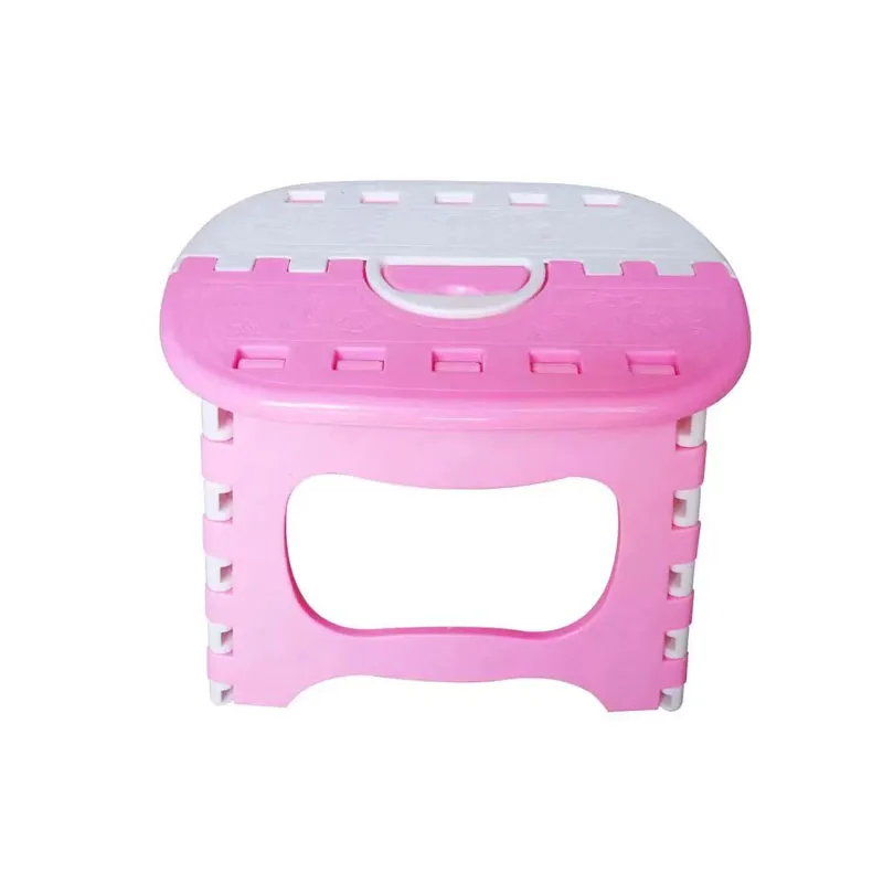 H-Cute Portable Plastic Stools, Thicken Step Folding, Plastic Folding Chairs for Kids, Pink and Blue