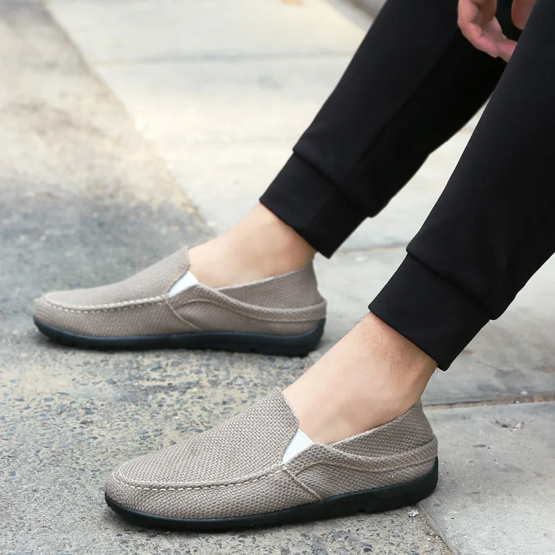 Summer Cloth Men Shoes Lightweight Sneakers Men Fashion Casual Walking Shoes Breathable Slip on Mens Loafers Zapatillas Hombre