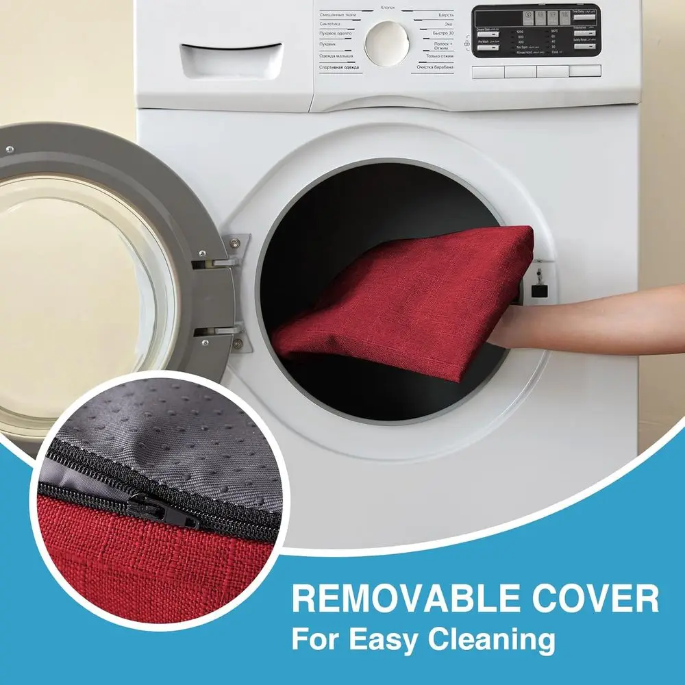 Набор из 6 нескользящих красных подушек для обеденных стульев, 17x16x2 дюймов, с завязками для кухонных стульев, D-образные подушечки для сидений