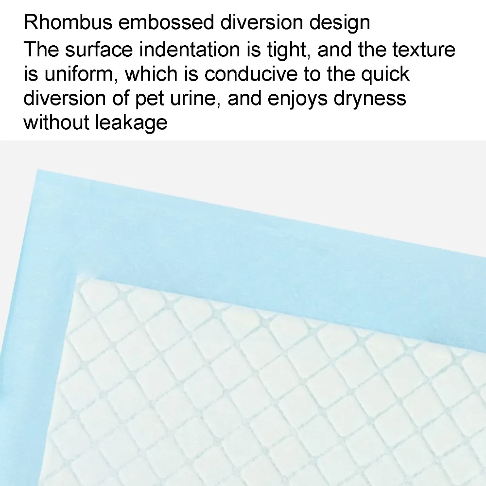 20pcs Blue Pet Pee Pads Strong Water Absorption Anti Leakage Edging Water Absorbent Pads Premium Cotton Quick Dry Design