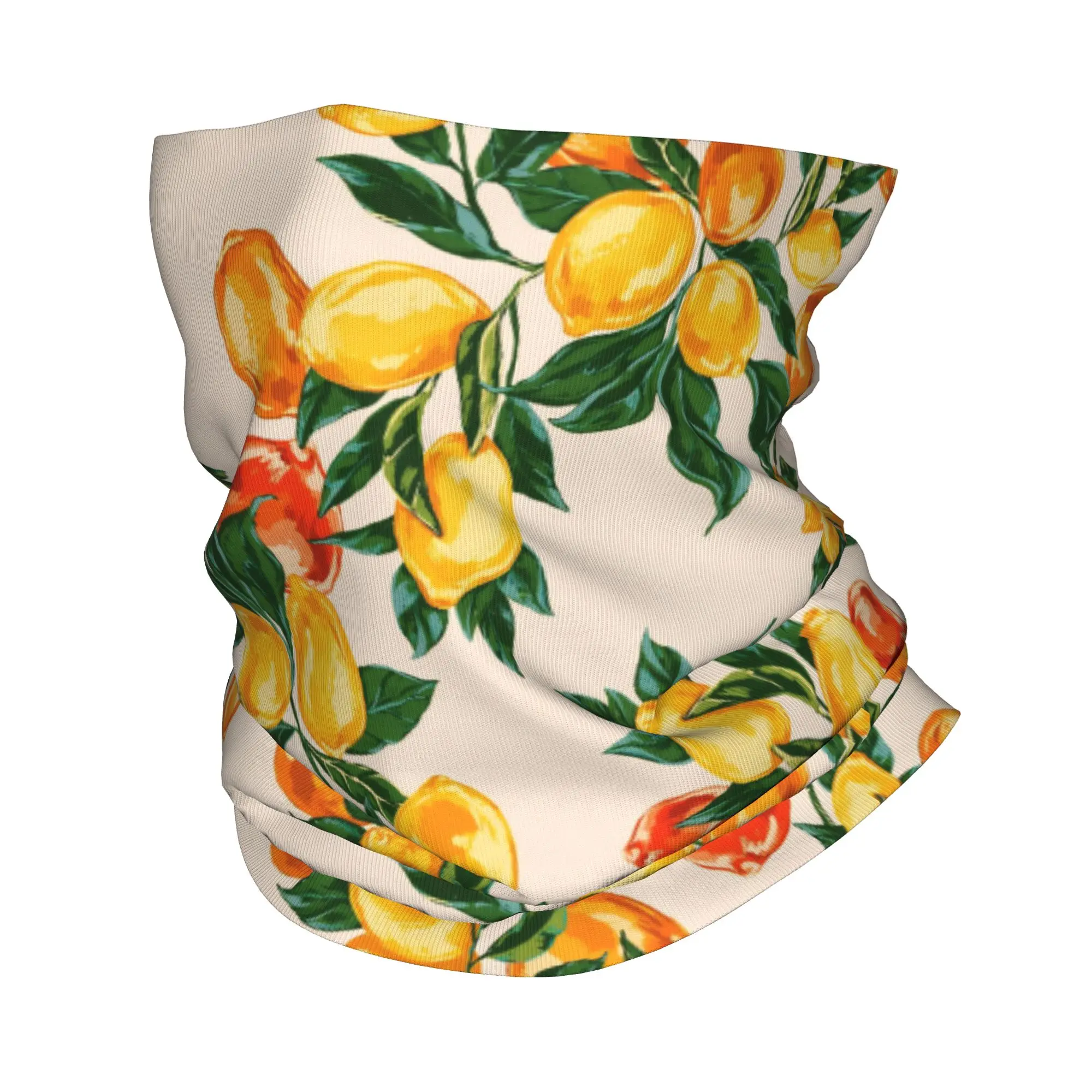 

Бандана-маска Lemon Tree Fruit Botanical с акварельным рисунком природы, многофункциональная, для велоспорта, для активного отдыха, для мужчин и женщин, для взрослых