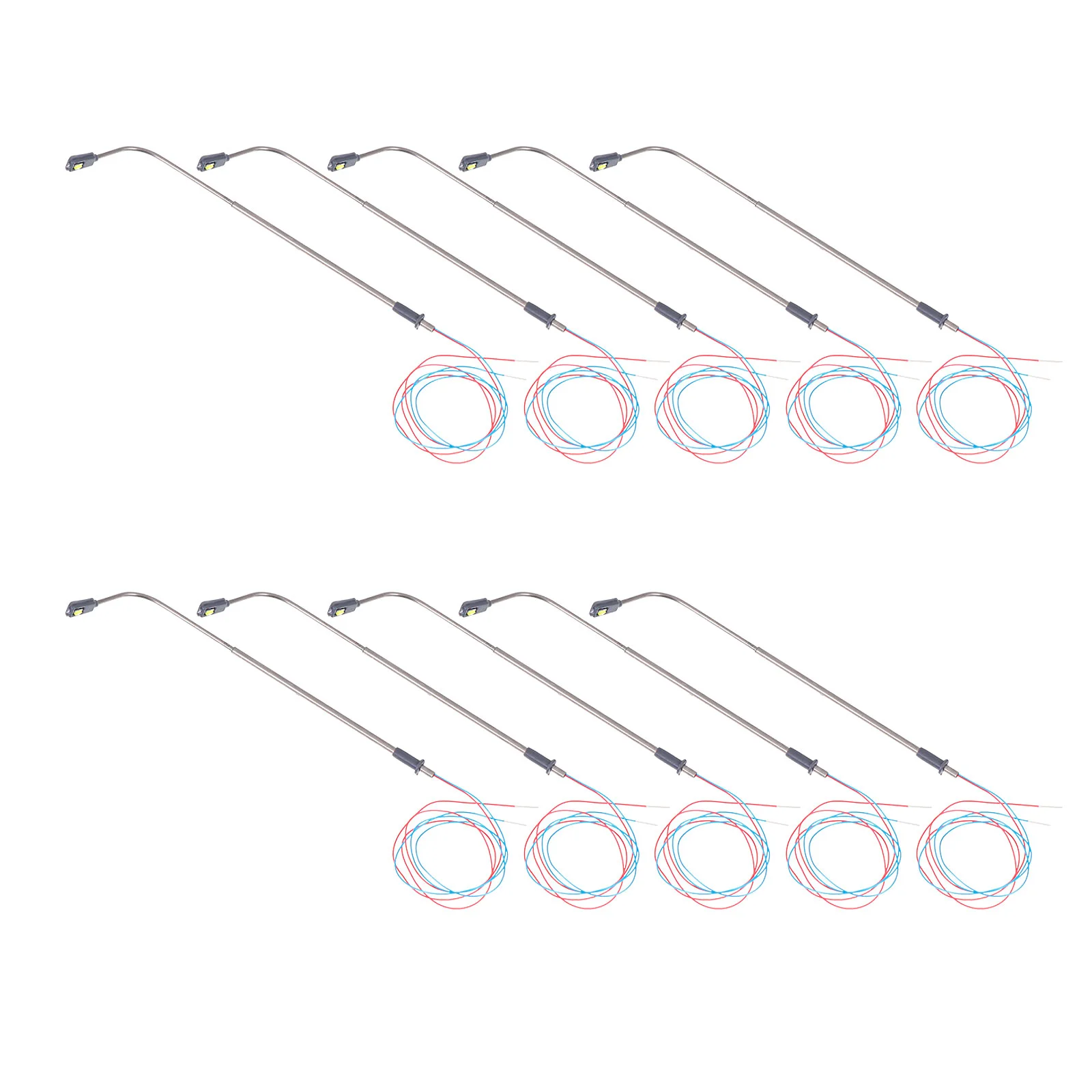 

10 PCS LED Sand Table Street Light Model Scale 1/150 Lamp Post Mini Railway Train Replacement Stainless Steel Scaled