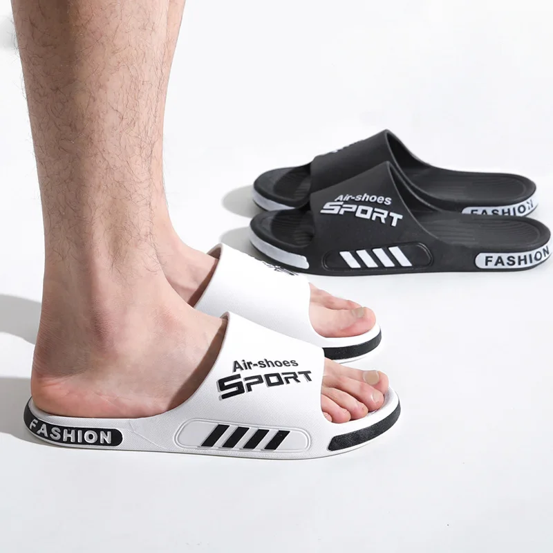 Zapatillas antideslizantes para hombre, chanclas gruesas de EVA, suaves, cómodas, para el hogar y la playa, novedad de verano, 2024