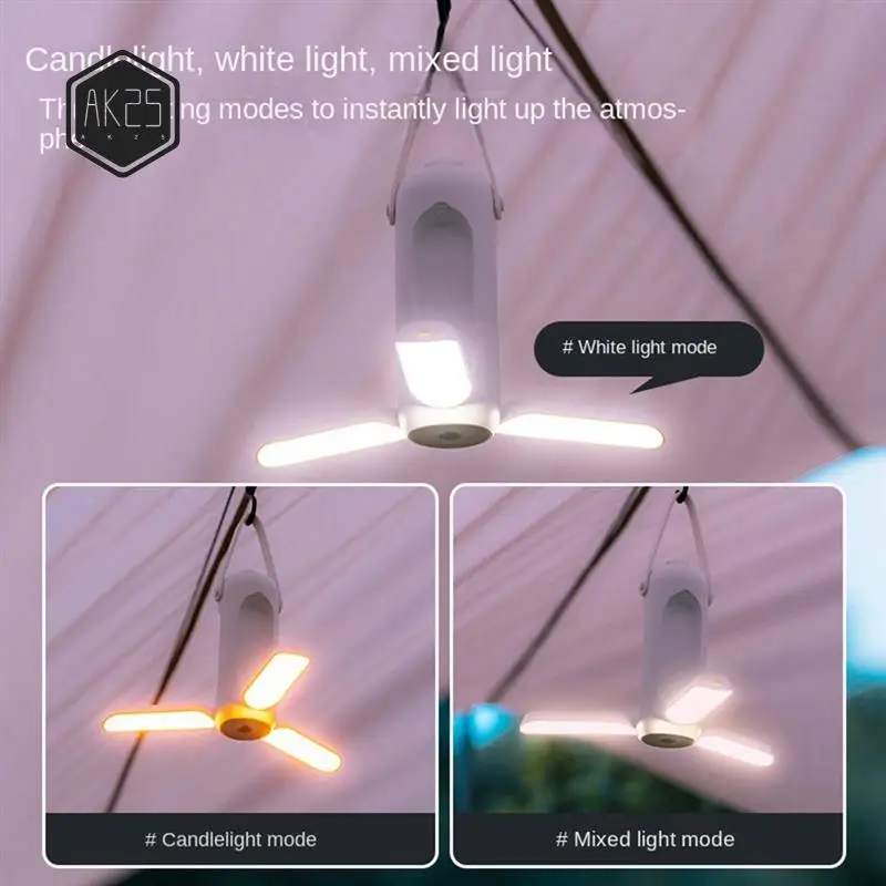 

AK25-Portable Outdoor Camping Lantern Multifunctional Lamp USB Rechargeable Hanging Tent Camping Lamp LED 10000Mah Lighting -A
