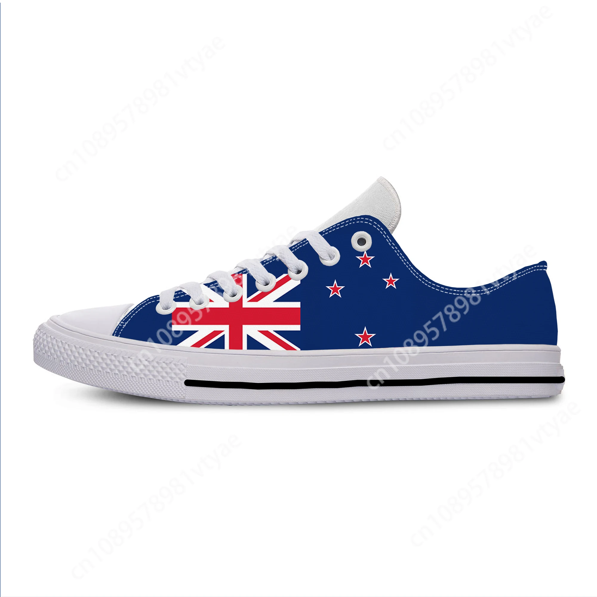 New Zealand Flag Low Top Sneakers Mens Womens Teenager Casual Shoes Canvas Running Shoes Custom Breathable Lightweight shoe