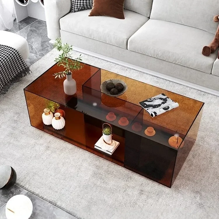 Creative square small apartment coffee , small  table, acrylic Nordic simple tea table, living room negotiation coffe