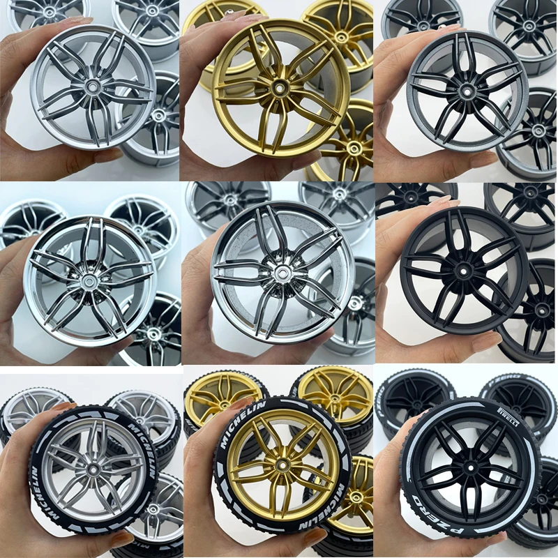 CADA Plating Metal Wheel Hub Building Blocks Accessories Black Golden Silver Compatible LEGO MOC 1:8 Car 42083 42056 42115 Wheel