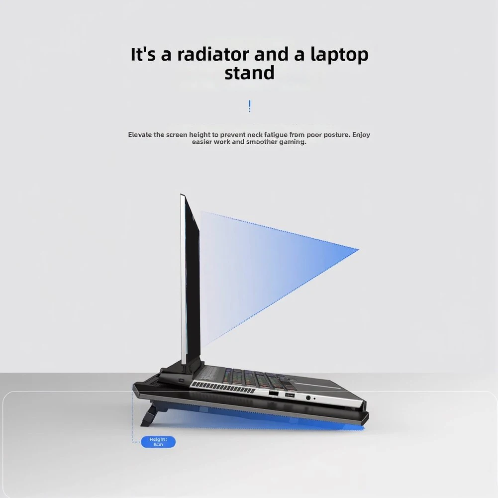 1 Piece Dual Fan Laptop Cooling Stand Adjustable Quiet Radiator Base For 17 Inch Gaming Notebook Computer Cooler Accessories