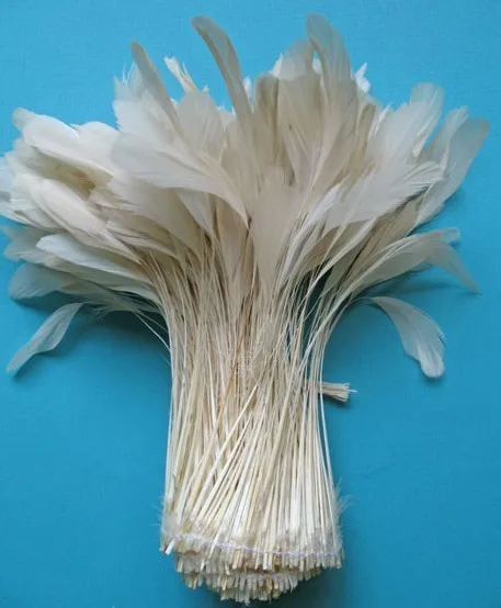 

Feathers! 100PCS/LOT 6-8 "(15-20cm) Long Soft Off White Stripped Coque Rooster Feathers,Loose Feathers For Hats,White Feathers