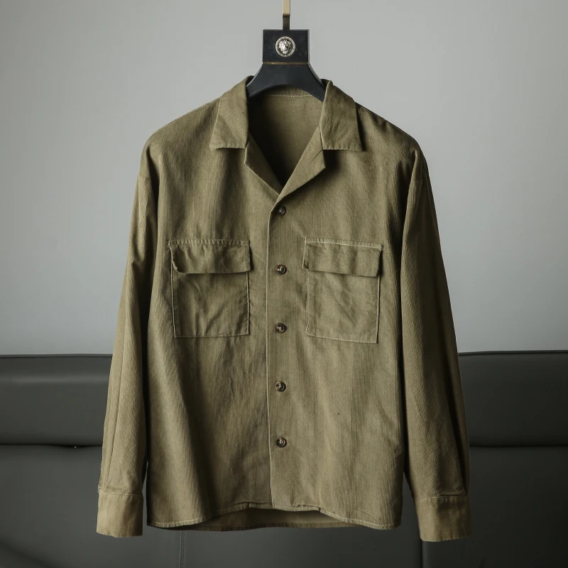 

Американская ретро-куртка из вельвета в рабочем стиле с множеством карманов, весенне-осенняя мужская классическая хлопковая верхняя одежда с длинными рукавами