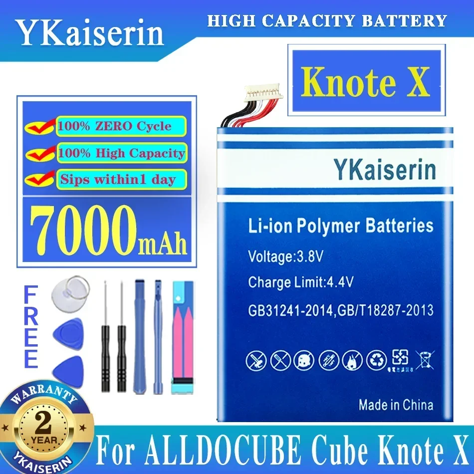 YKaiserin 7000mAh Replacement Battery For ALLDOCUBE Cube Knote X Pro Batteria + Free Tools