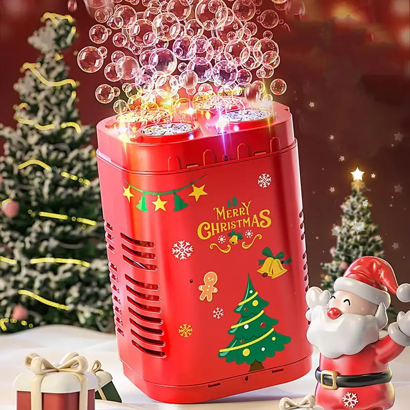 Bubble Maker Machine Firework Automatic Bubble Blower Christmas Bubble Blower Machine Reusable Bubble Machine Toys With Lights