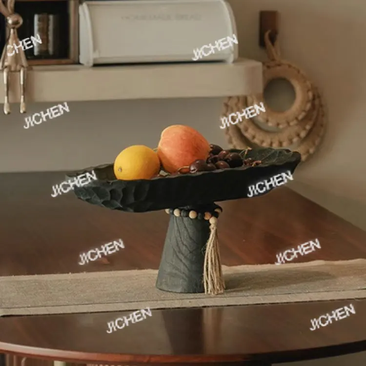 

Nordic retro high-footed tray model room study living room coffee table dining room desktop decoration handmade relief fruit pla