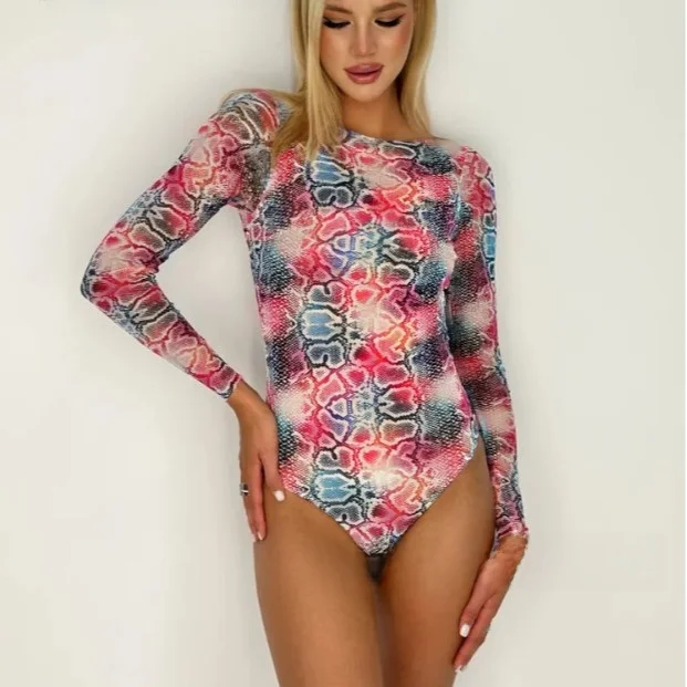 

Long Sve Women's Swimsuit 2025 Sun Protection Surfing Suit Fixed Chest Pad Triangular Design Polyester Fabric