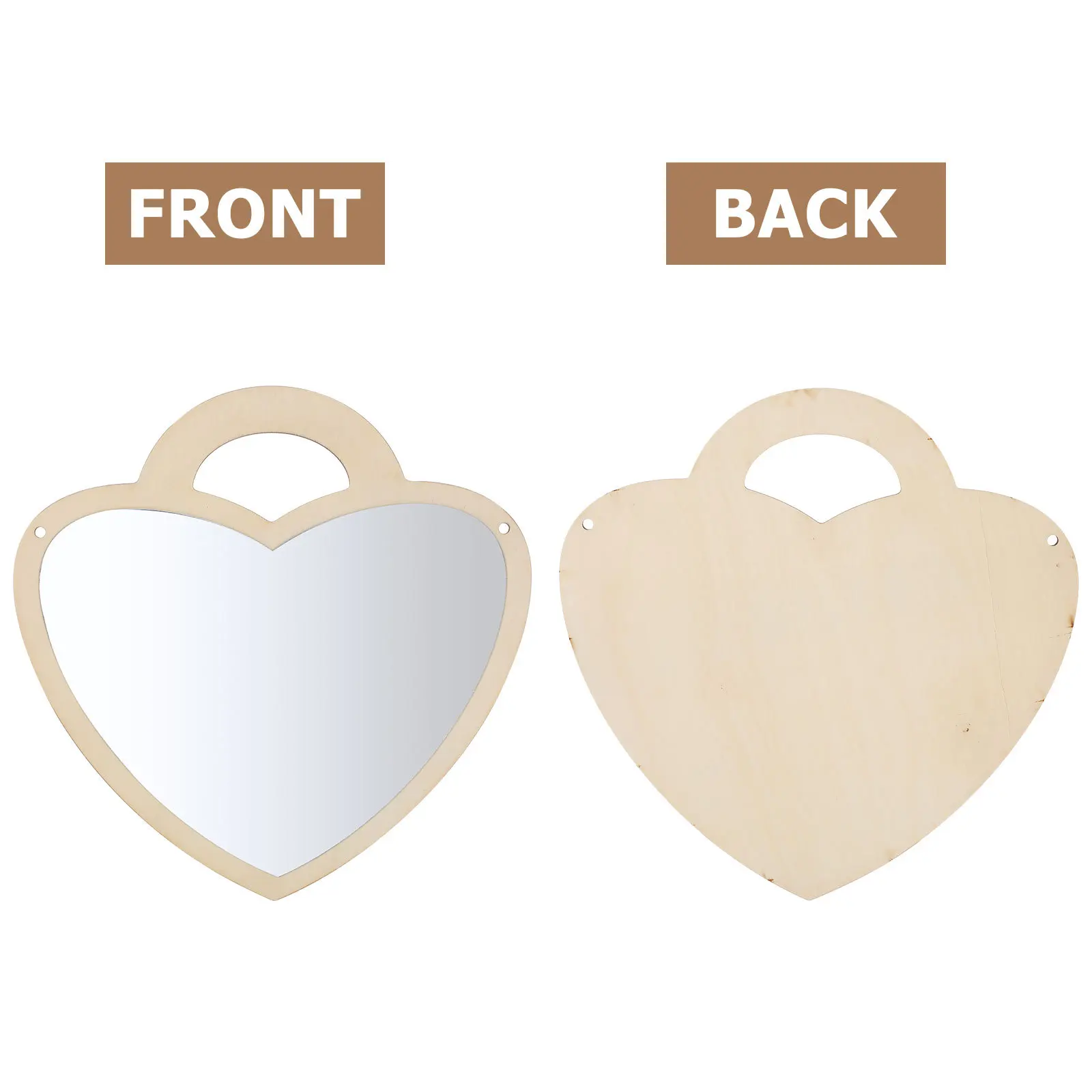 

Rabbit Mirror Decor Acrylic Wall Sticker For Kids Room Heart Shape Wood Hanging Resistant Home Office Hallway Porch