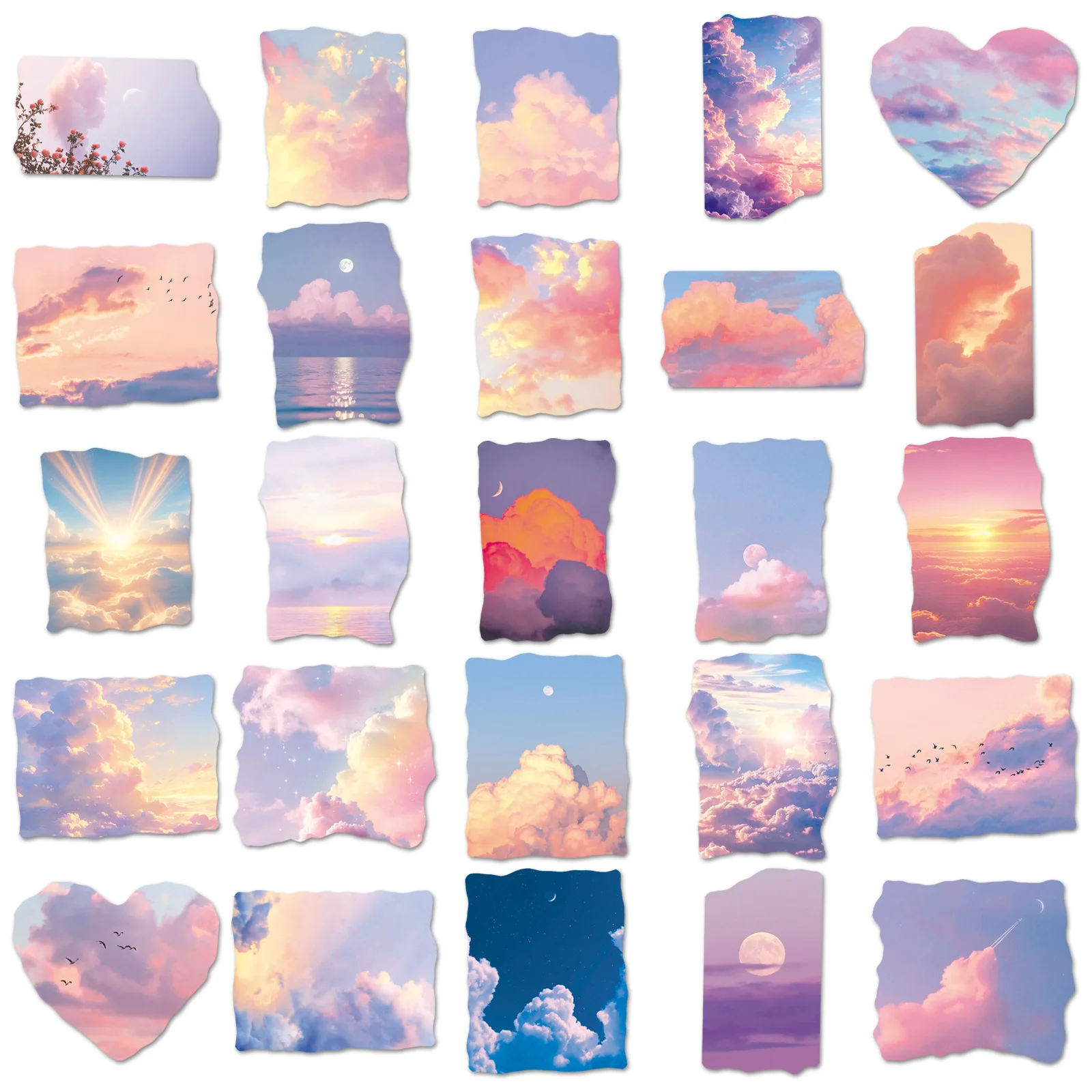 51개 만화 INS 스타일 풍경 구름 그래피티 스티커 방수 데칼 어린이 장난감 선물 문구 상자 스크랩북 다이어리 책상용