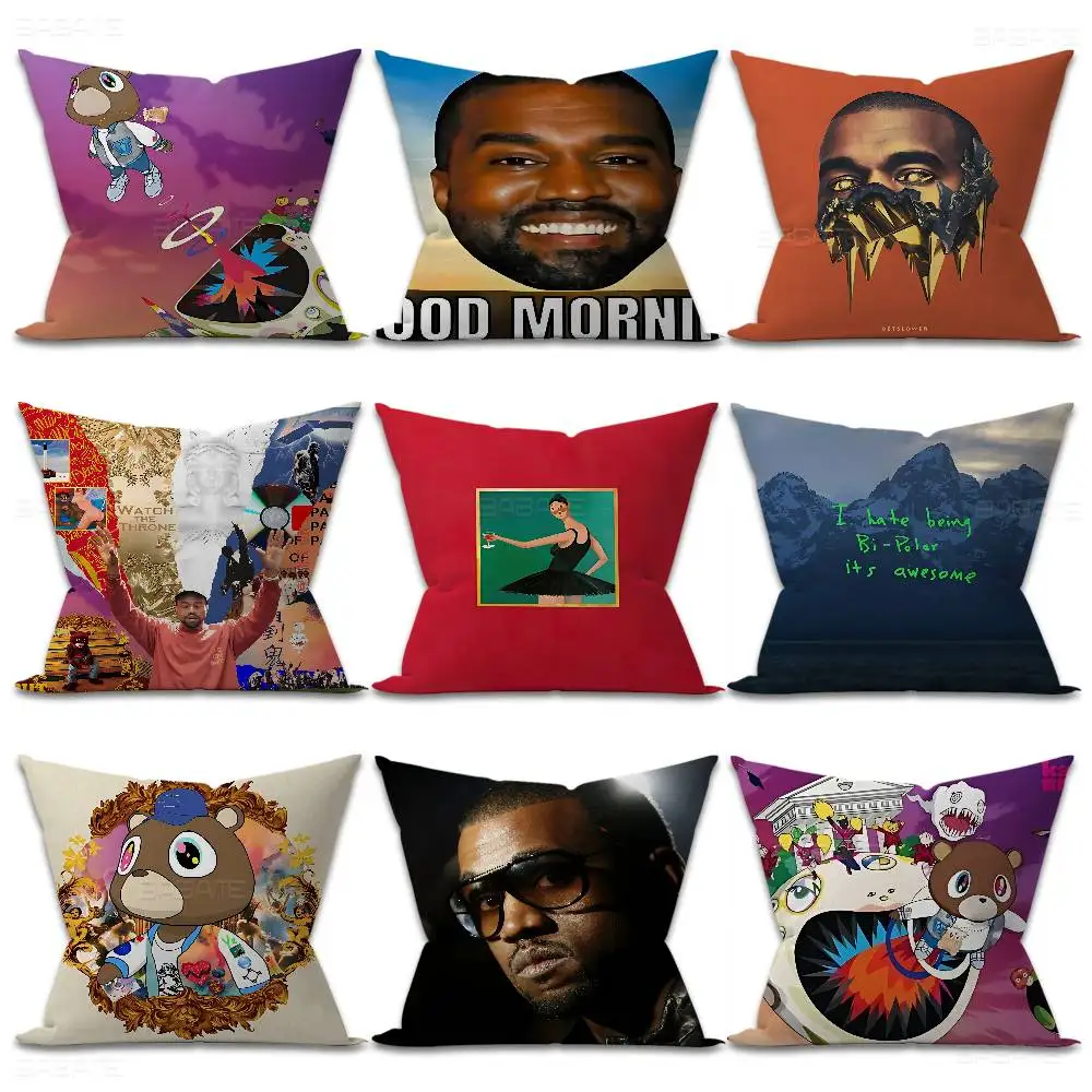 Rap Singer K-KanyeS W-WestS Personalized picture text home decorative pillows Household Gifts 45x45cm