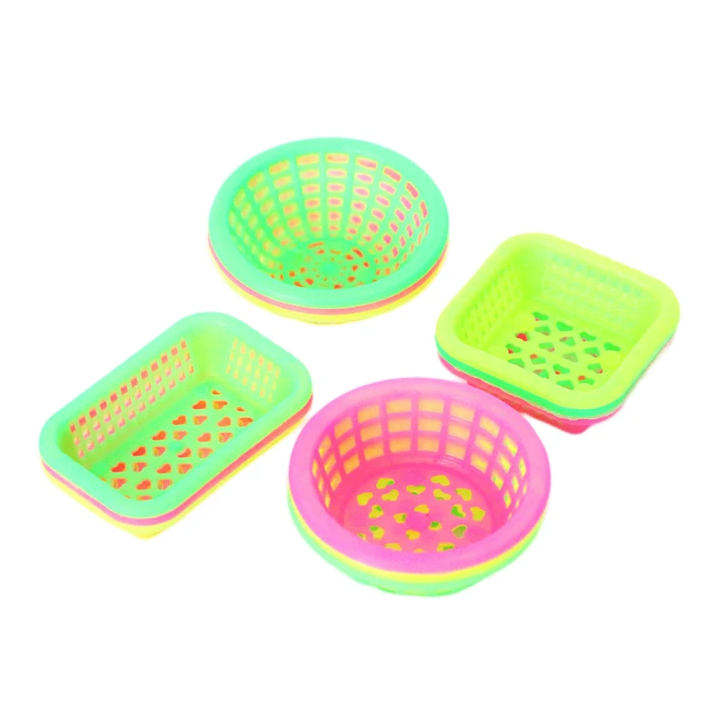 3Pcs/Set 1:12 Dollhouse Miniature Storage Basket Washing Vegetables Fruit Baskets Kitchen Food Storage Decor Toy