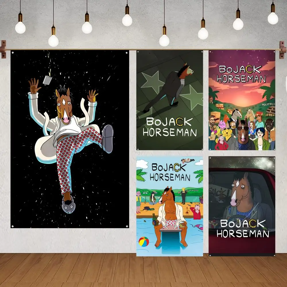 Funny Fashion B-BoJack Horseman Flags Flags for indoor decoration with no edging and four corner rings for easy hanging