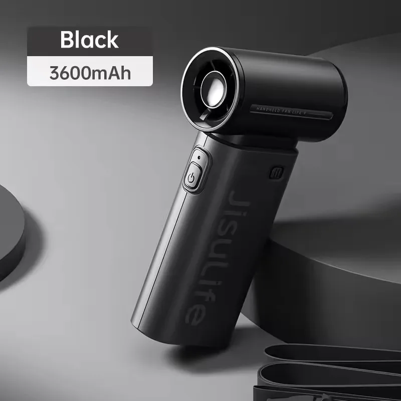 JISULIFE Life9 Handheld Turbo Fan Super Strong Wind 5 Speeds,Long Battery Life 5000mAh USB Rechargeable Multipurpose Pocket fan
