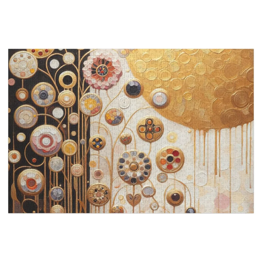 Gustav Klimt Flowers Jigsaw Puzzle Anime Customs With Photo Customizable Child Gift Personalised Name Puzzle