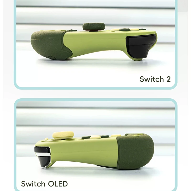 Ochronna obudowa Meow Cat kompatybilna z Switch 2, urocze etui w kolorze herbacianego zielonego z silikonowymi nakładkami na kontrolery i nakładkami na gałki analogowe do Switch Oled. — zdjęcie produktu 6