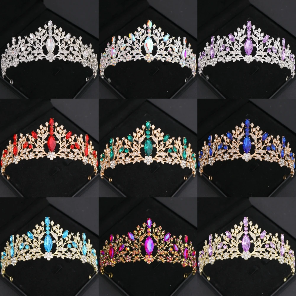 

Хрустальные диадемы в стиле барокко и корона со стразами, диадема для выпускного вечера, корона, тиара для женщин, невесты, свадебные аксессуары для волос, ювелирные изделия, подарок