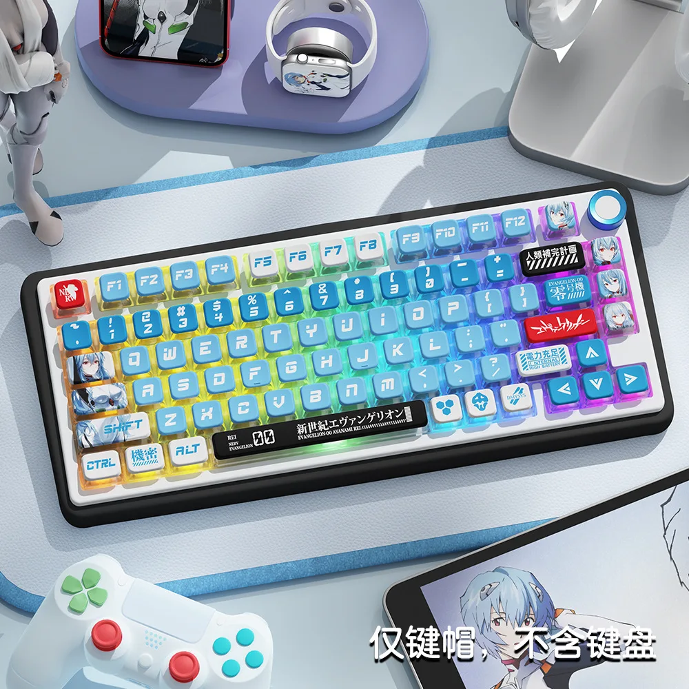 PBT Thermal Sublimation Key Cap EVA-01 Four Sides Transparent Thermal Sublimation Key Cap Mechanical Keyboard Key Cap